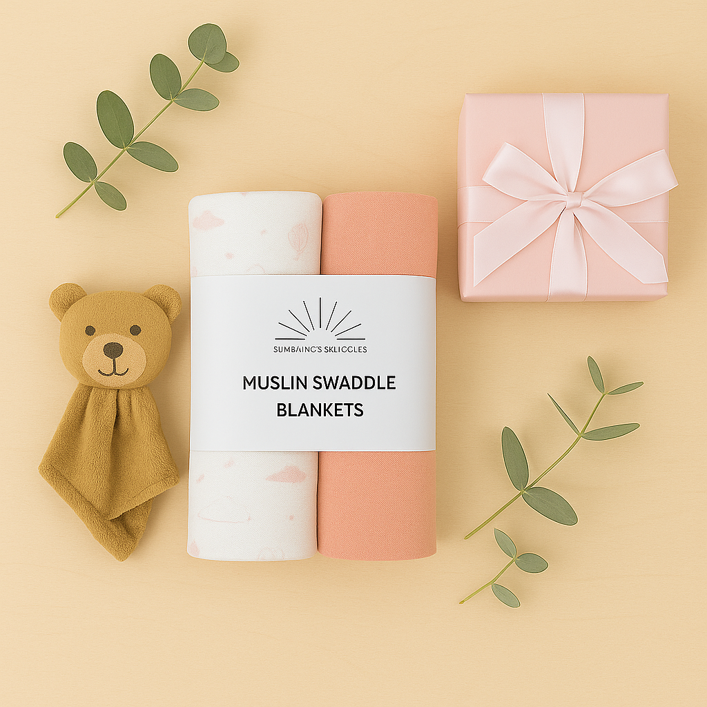Muslin Swaddle Blankets - Pink Sky (2 Pack)