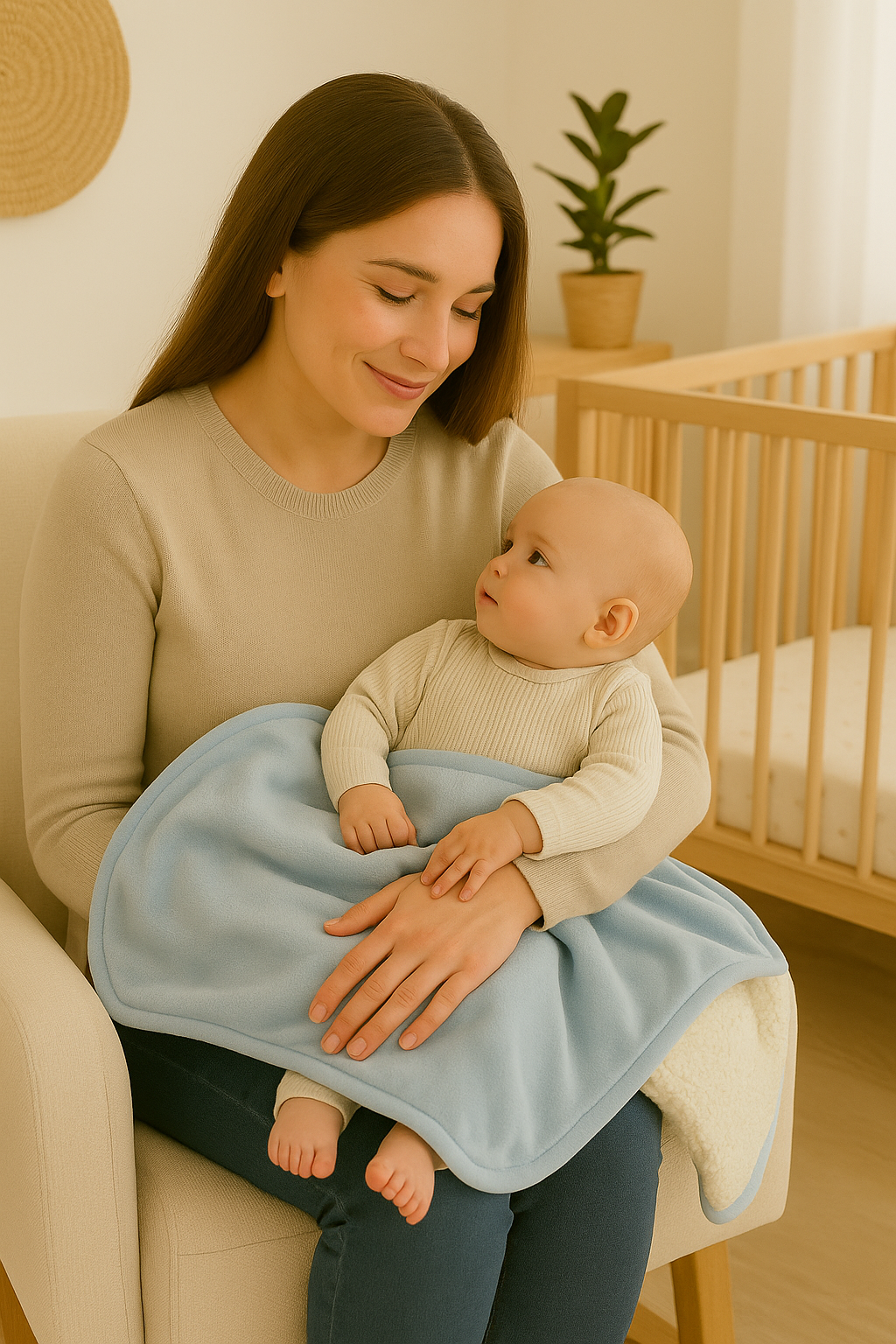 Plush Sherpa Blanket - Baby Blue