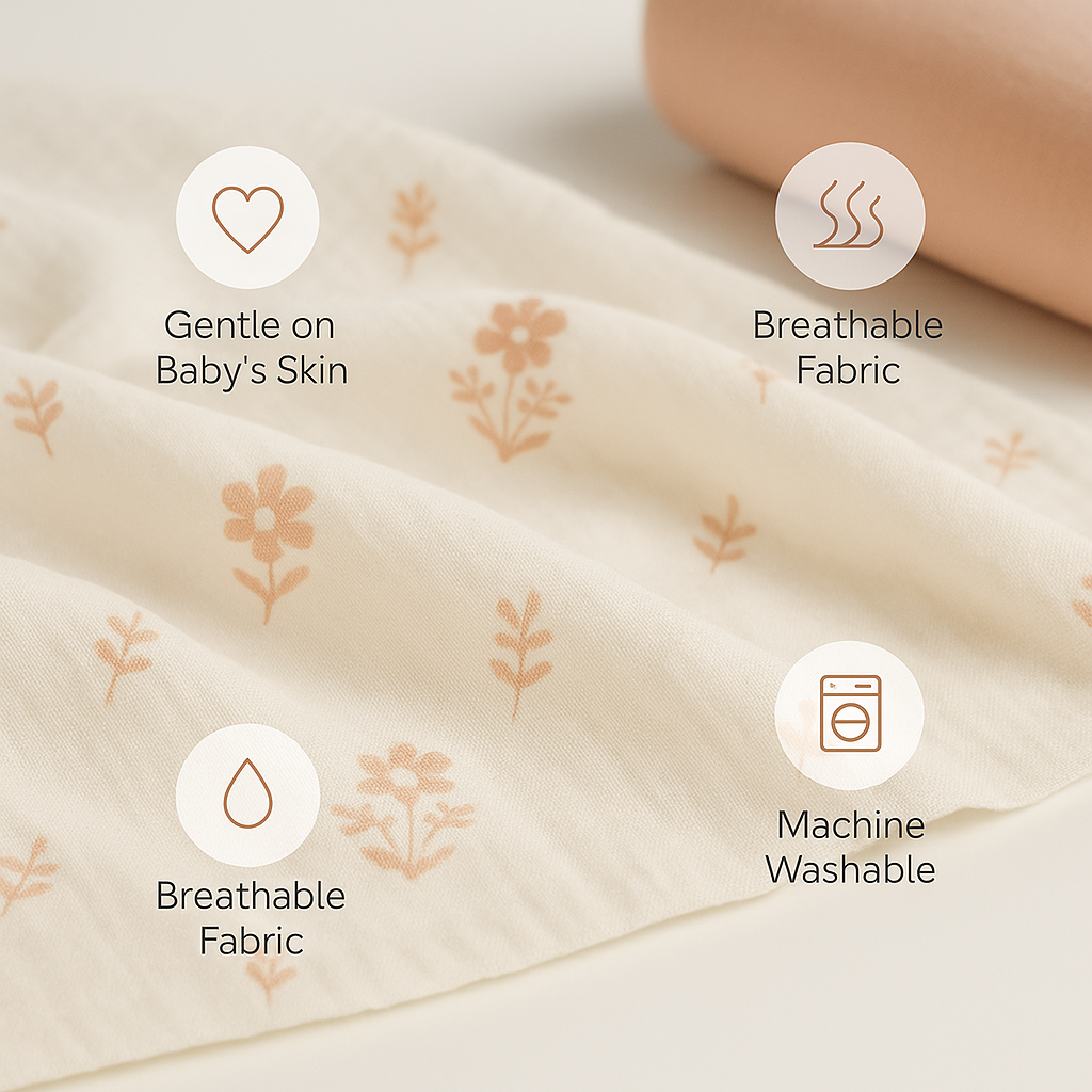 Muslin Swaddle Blankets - Pink Floral (2 Pack)