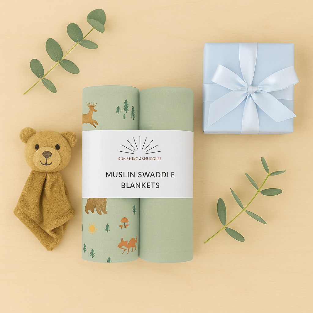 Muslin Swaddle Blankets - Woodland Creatures (2 Pack)