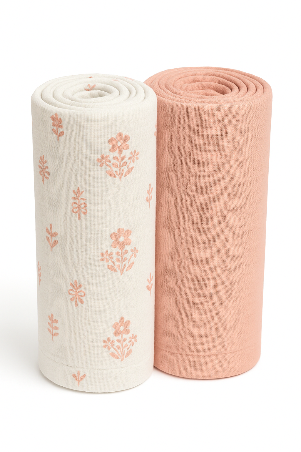 Muslin Swaddle Blankets - Pink Floral (2 Pack)