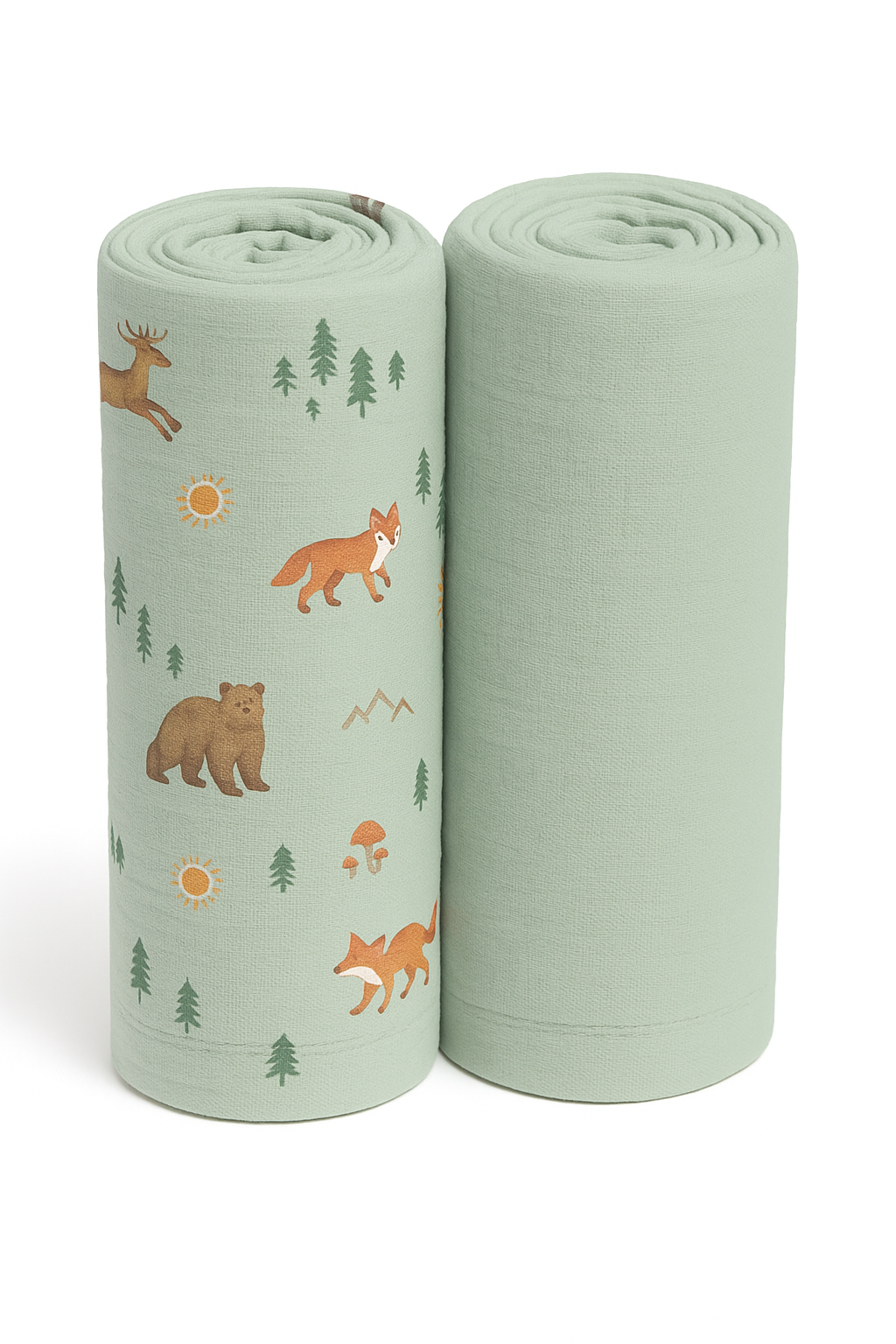 Muslin Swaddle Blankets - Woodland Creatures (2 Pack)