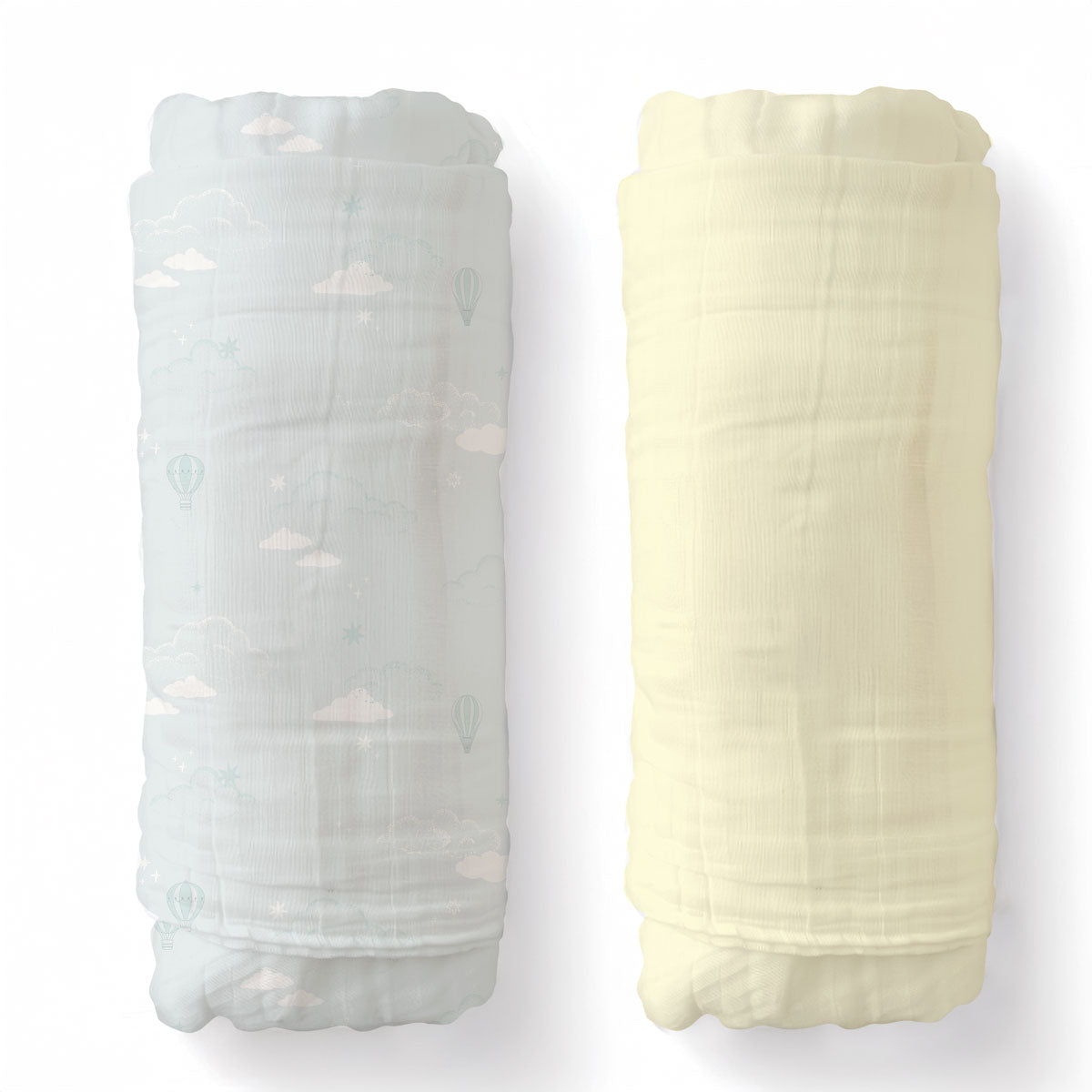 Muslin Swaddle Blankets - Blue Sky (2 Pack)
