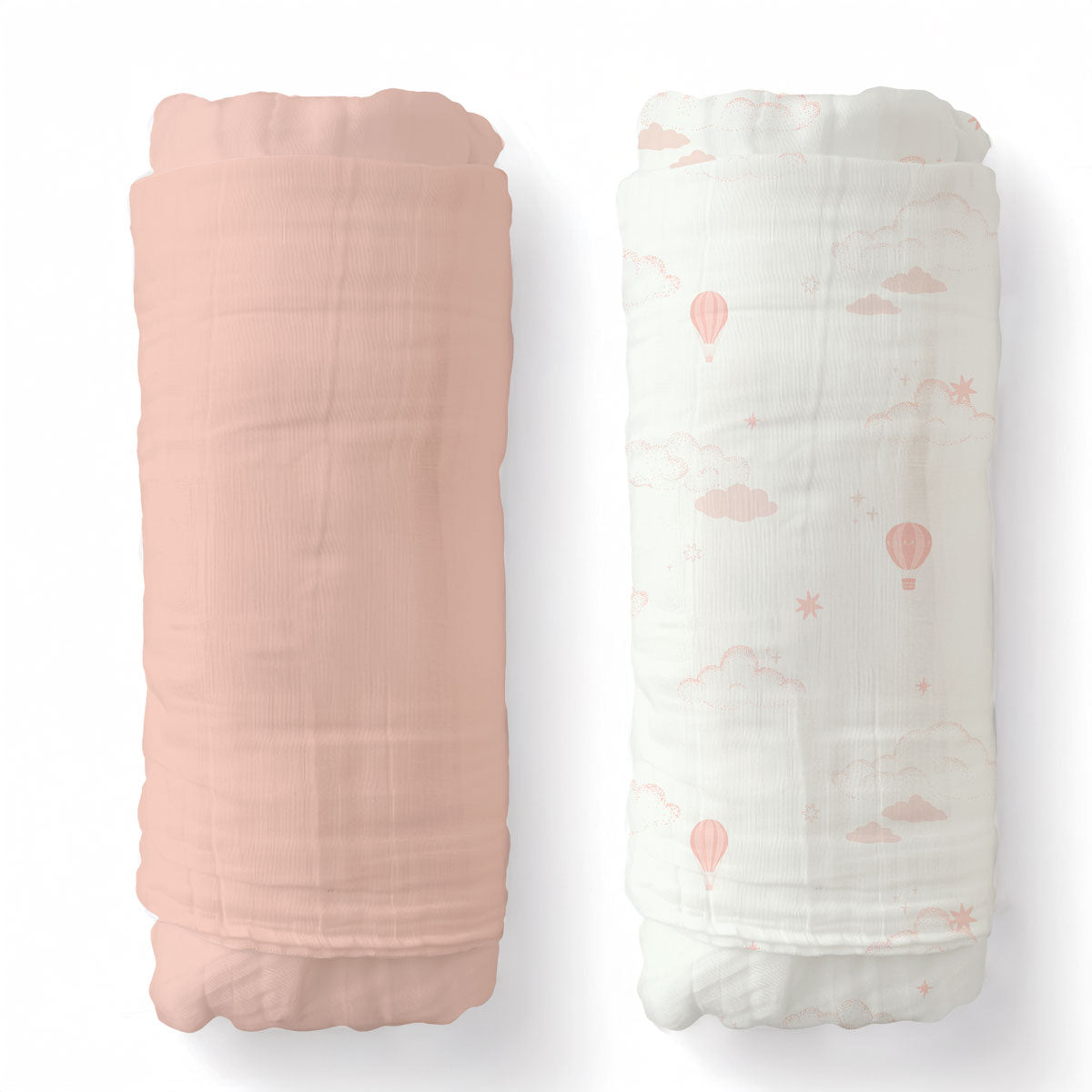 Muslin Swaddle Blankets - Pink Sky (2 Pack)