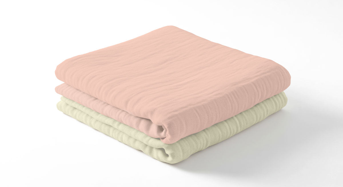 Muslin Swaddle Blankets - Pink and Sunshine (2 Pack)