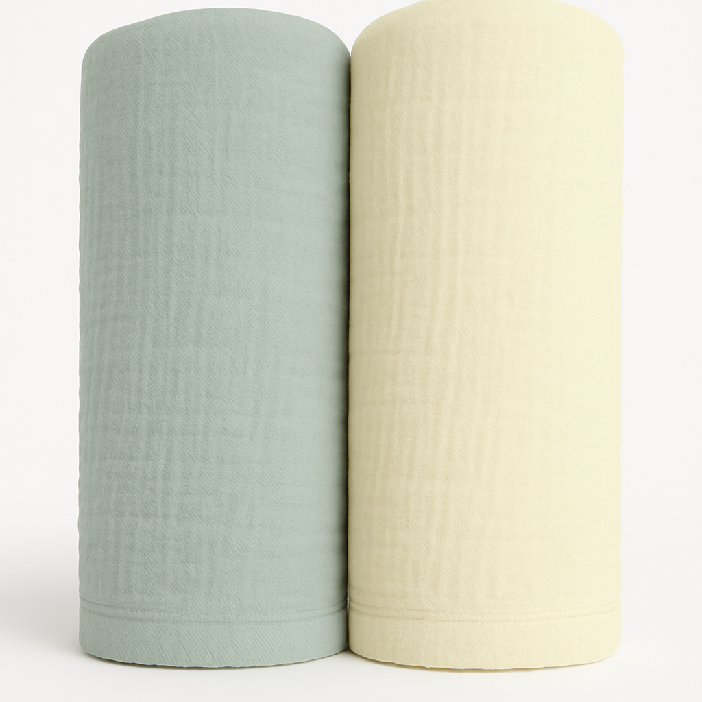 Muslin Swaddle Blankets - Sage and Sunshine (2 Pack)
