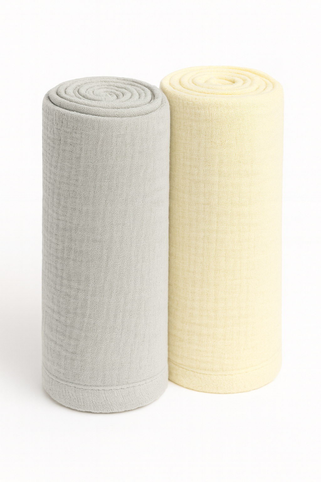 Muslin Swaddle Blankets - Warm Gray and Sunshine (2 Pack)