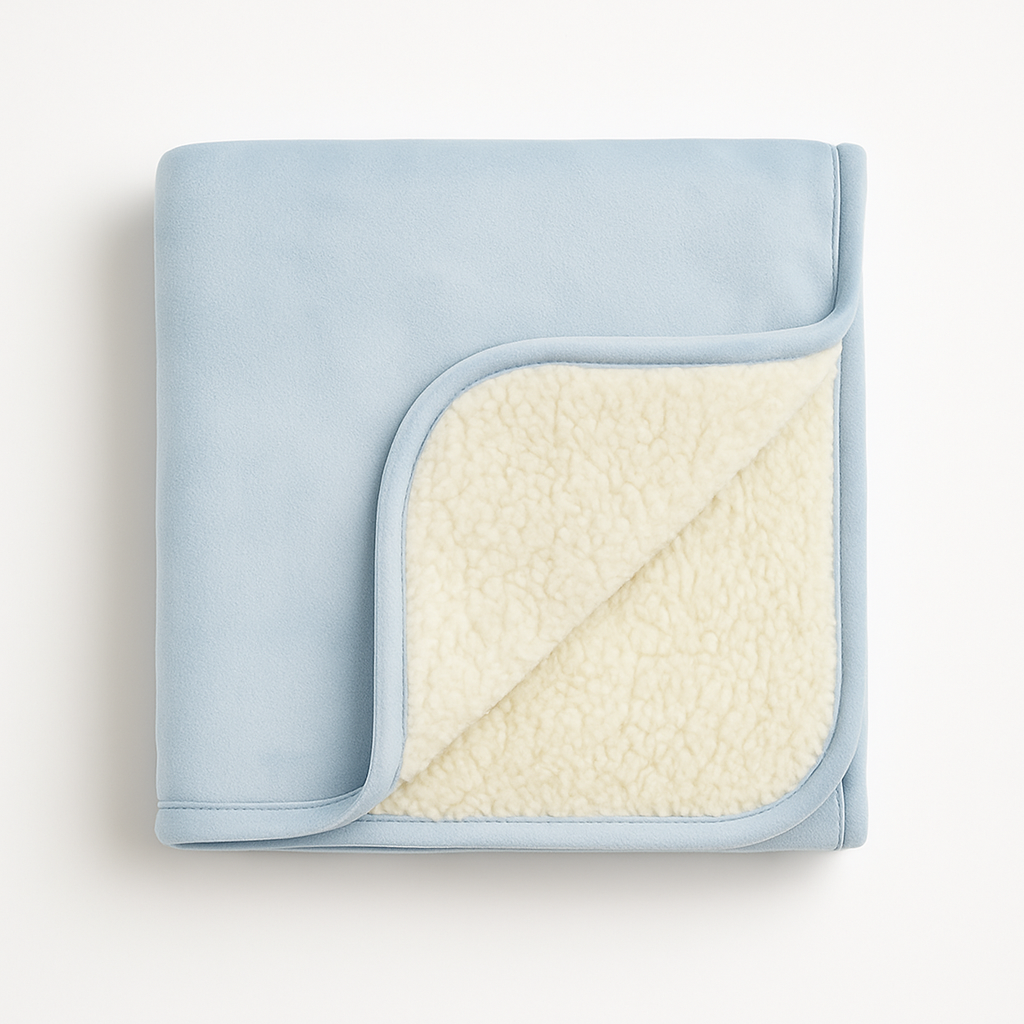 Plush Sherpa Blanket - Baby Blue