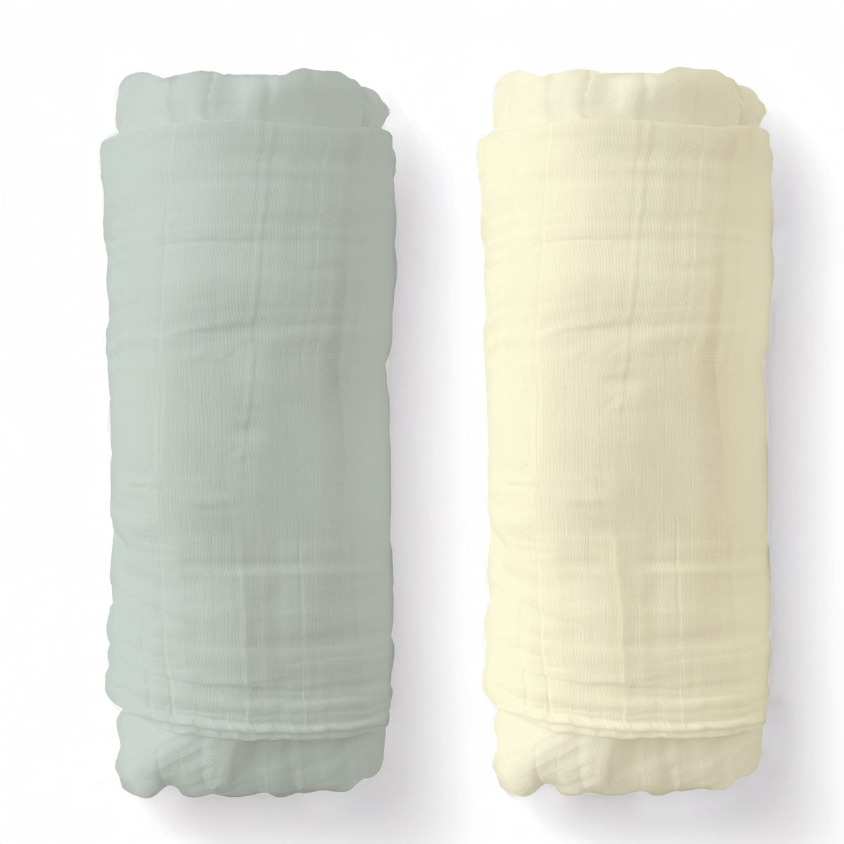 Muslin Swaddle Blankets - Sage and Sunshine (2 Pack)