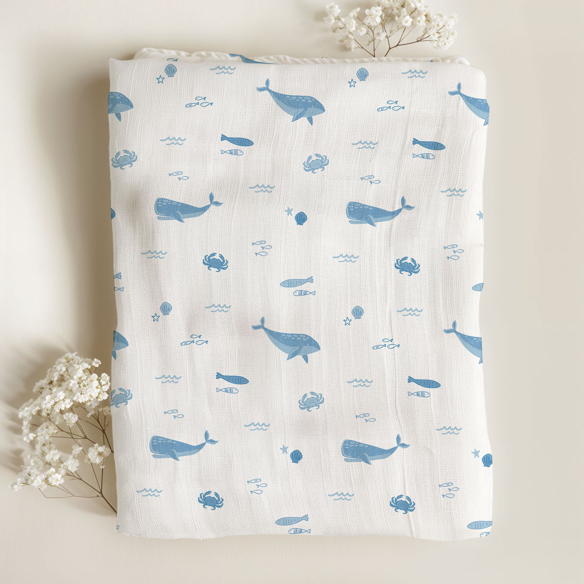 Muslin Swaddle Blankets - Sea Creatures (2 Pack)