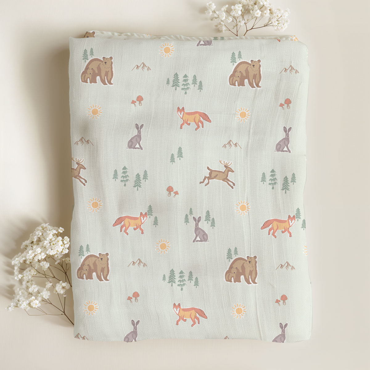 Muslin Swaddle Blankets - Woodland Creatures (2 Pack)